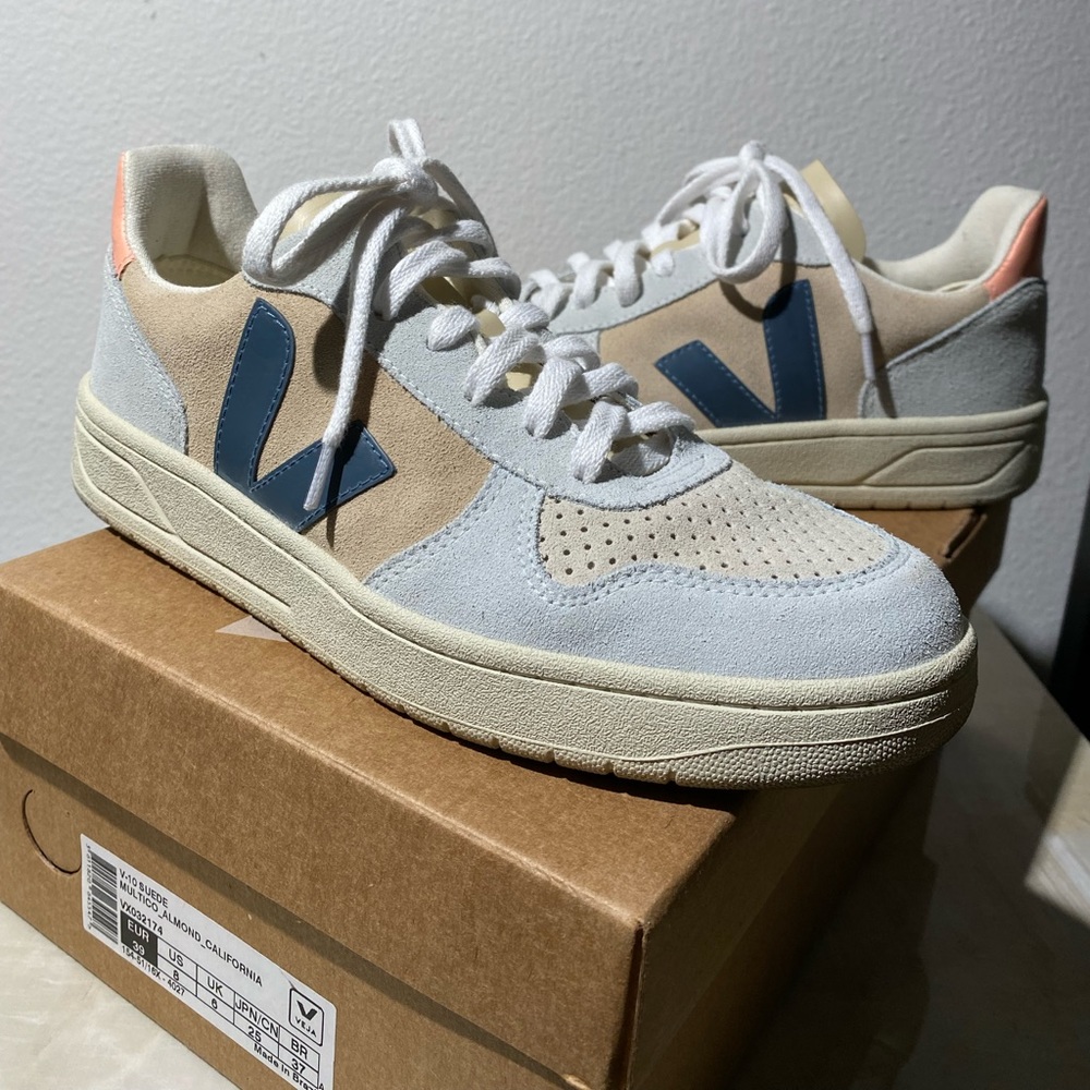 VEJA Suede V-10 Sneakers Woman US 8 (Multicolor)